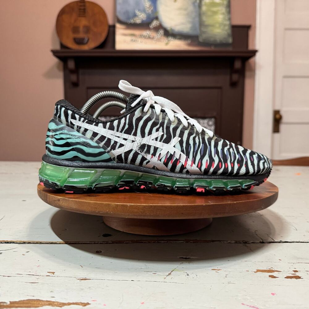 Asics Gel Quantum 360 Womens Size 9.5 Zebra Striped Sneaker Shoes